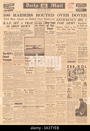 1940-Titelseite Daily Mail Luftschlacht um England Stockfoto