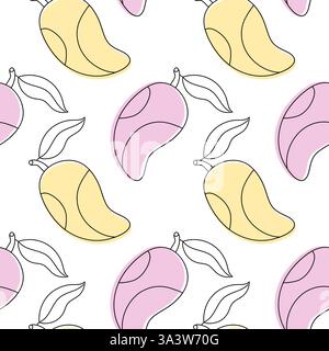 Abstraktes Design mit farbenfrohen Mangoblättern auf hellem Hintergrund Stock Vektor