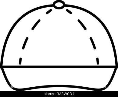 Hut, einfache schwarz-weiße Linienzeichnung Symbol der Kleidung, Vektor-Illustration Stock Vektor