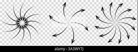 Pfeilsymbol nach innen nach außen Navigationspunkt. Stock Vektor