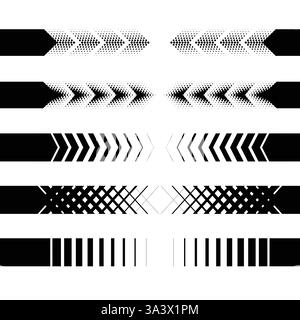 Rasterpfeile Abziehbilder eingestellt Stock Vektor