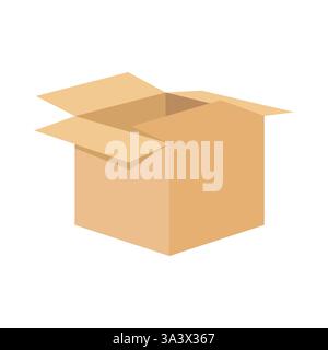 Versandkarton oder braune Kartonverpackungen Stock Vektor