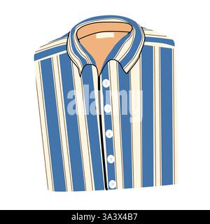 Set mit „Happy Vatertag“-Design und gestreiftem Hemd für Grußkarten und Geschenke. Stock Vektor