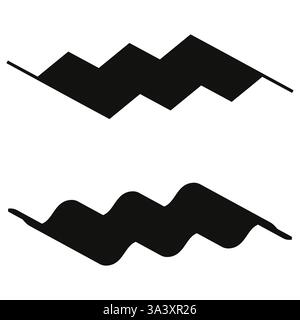 Abstrakte Diagrammsymbole. Markttendenzindikatoren. Symbole für Geschäftsfinanzen. Schwarze Vektorformen. Stock Vektor