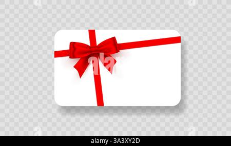 Schleifen Sie den roten Streifen auf dem transparenten Hintergrund. Vektordarstellung Stock Vektor