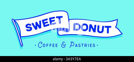 Vorlage für Flag-Menüband. Vintage-Bandflagge Stock Vektor