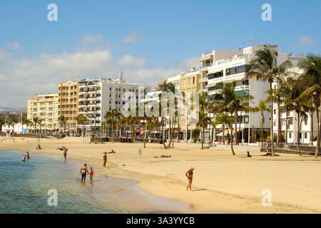 Playa del Reducto, Arrecife. Stockfoto