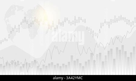 Börse oder forex trading Graph und Candlestick chart Geeignet für finanzielle Investitionen Konzept. Wirtschaft trends Hintergrund für Geschäftsidee und ein Stock Vektor