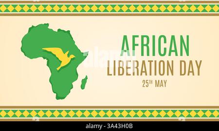 Alles Gute zum afrikanischen Befreiungstag. Vektorabbildung. Geeignet für Poster, Banner, Kampagne und Grußkarte. Stock Vektor