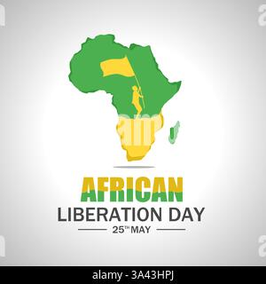 Alles Gute zum afrikanischen Befreiungstag. Vektorabbildung. Geeignet für Poster, Banner, Kampagne und Grußkarte. Stock Vektor