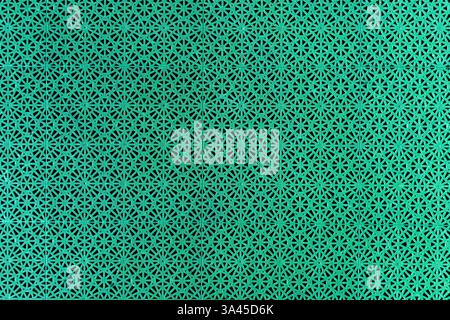 Nahtloses geometrisches Muster mit 3D-Illusion. Retro-STYLE. Isoliert auf grünem Hintergrund. Stockfoto