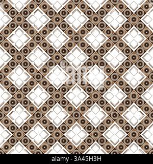 Nahtloses ethnisches Muster in lebendigen Pastellbraunen, das Bohemian-, Stammes- und aztekische Einflüsse verbindet. Mit geometrischen Motiven und Stickerei Stockfoto