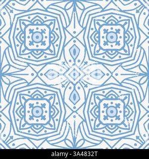 Nahtloses abstraktes Vintage-Blumenmuster im europäischen Stil. Nahtloses Vintage-Muster mit abstrakten Blumen. Stock Vektor