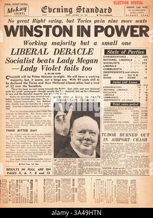 1951 Evening Standard (London), Titelseite der Wahl Stockfoto
