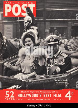 1951 Picture Post Magazine King George VI. Und Queen Elizabeth bei der Eröffnung des Festival of Britain Stockfoto