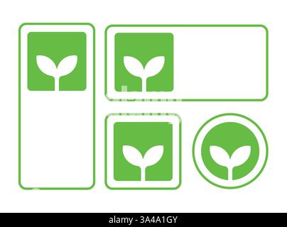 Logo- oder Symboletikettierung auf Pflanzenbasis Stock Vektor