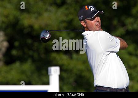 29. August 2014 - Norton, Massachusetts, USA - 29. August 2014: Matt Kuchar beim 14. Abschlag während der ersten Runde der Deutschen Bank Championship im TPC Boston. Anthony Nesmith/CSM(Bild: © Anthony Nesmith/Cal Sport Media/ZUMAPRESS.com) Stockfoto