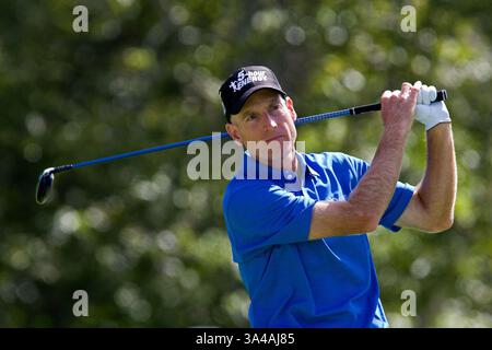 30. August 2014 - Norton, Massachusetts, USA - 30. August 2014: Jim Furyk beim 17. Abschlag während der zweiten Runde der Deutschen Bank Championship am TPC Boston. Anthony Nesmith/CSM(Bild: © Anthony Nesmith/Cal Sport Media/ZUMAPRESS.com) Stockfoto