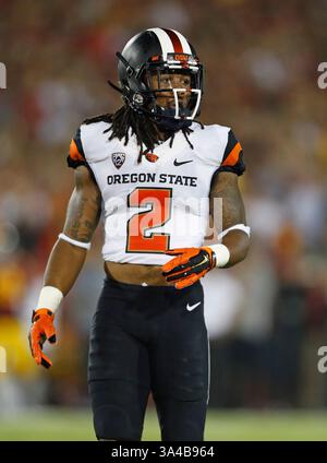 September 2014 Oregon State Beavers Cornerback Steven Nelson #2 während des NCAA Football Spiels zwischen den Oregon State Beavers und den USC Trojans im Coliseum in Los Angeles, Kalifornien. Charles Baus/CSM(Credit Image: © Charles Baus/Cal Sport Media/ZUMAPRESS.com) Stockfoto