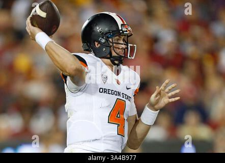 September 2014 Oregon State Beavers Quarterback Sean Mannion #4 während des NCAA Football Spiels zwischen den Oregon State Beavers und den USC Trojans im Coliseum in Los Angeles, Kalifornien. Charles Baus/CSM(Credit Image: © Charles Baus/Cal Sport Media/ZUMAPRESS.com) Stockfoto