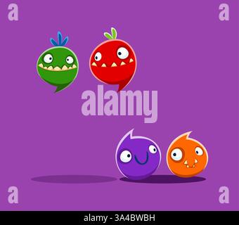 Halloween Schriftzeichen Zeichensetzung Zitat ein niedliches Monster Charakter. Fantasy Besast Schriftzeichen, Alien Monster Personage Vektor Typeset Special Stock Vektor