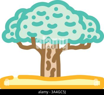 Baum umweltbewusste Farbe Symbol Vektor Illustration Stock Vektor