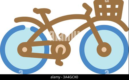 Fahrrad umweltbewusste Farbe Symbol Vektor Illustration Stock Vektor