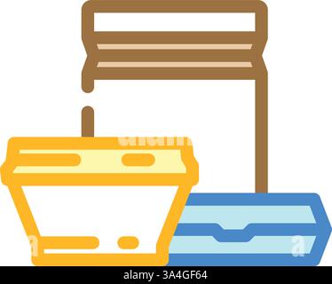 Biologisch abbaubare Verpackung Nachhaltigkeit Farbe Symbol Vektor Illustration Stock Vektor
