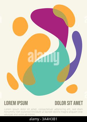 Abstraktes Solstice-Konzept. Abstrakte bauhaus-Stil Sommer-Poster-Vorlage mit Beispieltext-Vektor-Illustration Stock Vektor