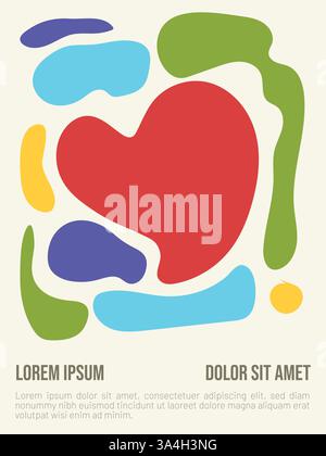 Symmetrie des Wärmekonzepts. Abstrakte bauhaus-Stil Sommer-Poster-Vorlage mit Beispieltext-Vektor-Illustration Stock Vektor