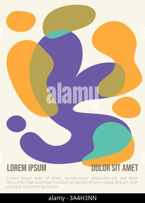 Strahlungsausgleich-Konzept. Abstrakte bauhaus-Stil Sommer-Poster-Vorlage mit Beispieltext-Vektor-Illustration Stock Vektor