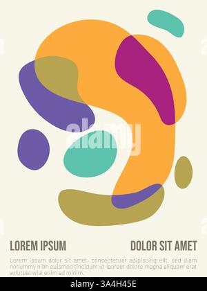 Geometrisches Bauhaus-Poster Vektor-Illustration. Abstrakte bauhaus-Stil Sommer-Poster-Vorlage mit Beispieltext-Vektor-Illustration Stock Vektor