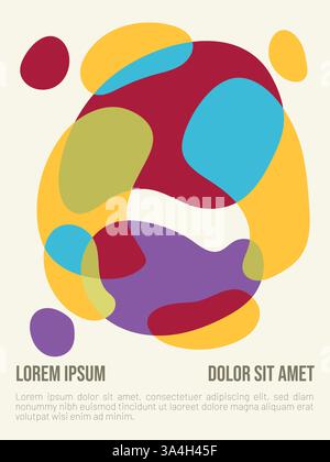 Abstraktes Bauhaus Sommer-Layout für Design. Abstrakte bauhaus-Stil Sommer-Poster-Vorlage mit Beispieltext-Vektor-Illustration Stock Vektor