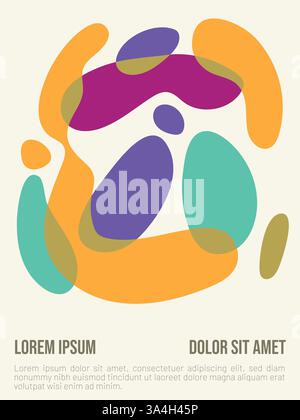 Bauhaus abstraktes Sommerposter mit Beispieltext. Abstrakte bauhaus-Stil Sommer-Poster-Vorlage mit Beispieltext-Vektor-Illustration Stock Vektor