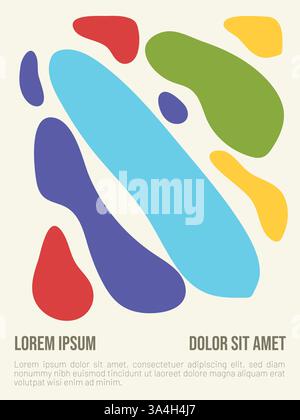 Helles Abstraktes Poster Vorlage Bauhaus Design. Abstrakte bauhaus-Stil Sommer-Poster-Vorlage mit Beispieltext-Vektor-Illustration Stock Vektor