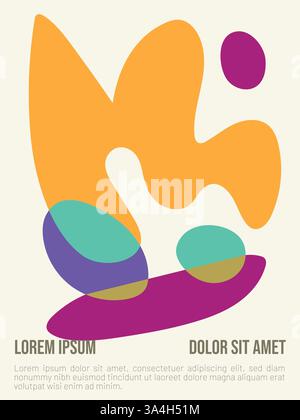 Abstraktes Kunst-Sommerposter mit Bauhaus-Touch. Abstrakte bauhaus-Stil Sommer-Poster-Vorlage mit Beispieltext-Vektor-Illustration Stock Vektor