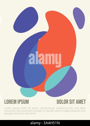 Poster im Bauhaus-Stil mit leuchtenden Farben. Abstrakte bauhaus-Stil Sommer-Poster-Vorlage mit Beispieltext-Vektor-Illustration Stock Vektor