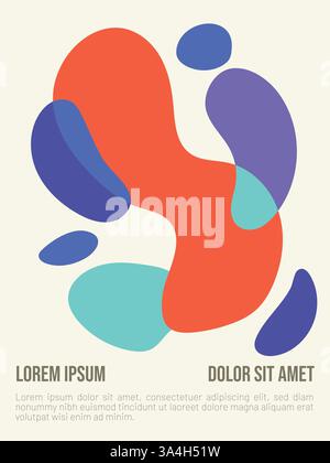 Bauhaus-Vektorvorlage mit Text. Abstrakte bauhaus-Stil Sommer-Poster-Vorlage mit Beispieltext-Vektor-Illustration Stock Vektor