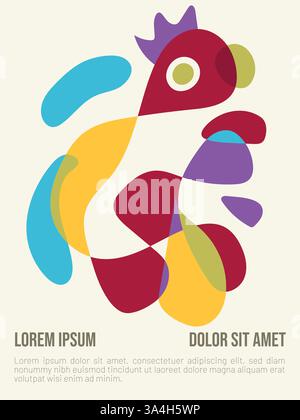 Minimalistisches Bauhaus Sommer-Poster. Abstrakte bauhaus-Stil Sommer-Poster-Vorlage mit Beispieltext-Vektor-Illustration Stock Vektor