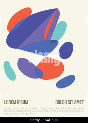 Abstraktes Poster-Layout Des Modernen Bauhauses Im Sommer. Abstrakte bauhaus-Stil Sommer-Poster-Vorlage mit Beispieltext-Vektor-Illustration Stock Vektor