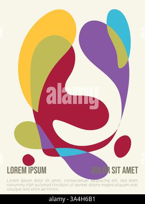 Abstraktes Sonnenschein-Konzept. Abstrakte bauhaus-Stil Sommer-Poster-Vorlage mit Beispieltext-Vektor-Illustration Stock Vektor