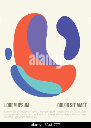 Heatwave Harmony-Konzept. Abstrakte bauhaus-Stil Sommer-Poster-Vorlage mit Beispieltext-Vektor-Illustration Stock Vektor