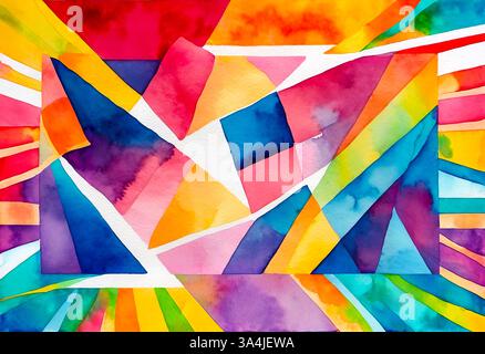 Hintergrund mit bunten Aquarellformen, abstraktes Muster für Design Stockfoto
