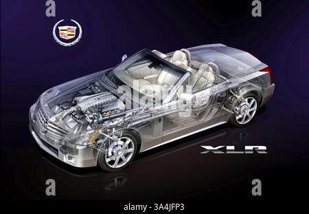 August 2004; Los Angeles, CA, USA; Cadillac XLR Cutaway. Stockfoto