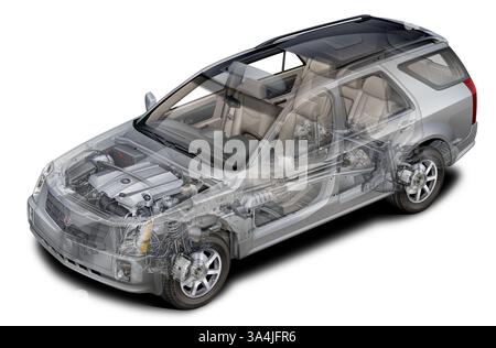 August 2004; Los Angeles, CA, USA; Cadillac SRX Cutaway V8. Stockfoto