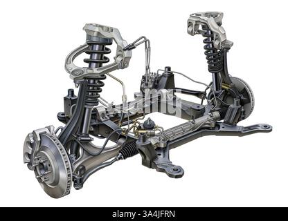 August 2004; Los Angeles, CA, USA; das Cadillac SRX Suspenspion vorn. Stockfoto