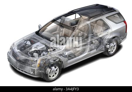 August 2004; Los Angeles, CA, USA; Cadillac SRX Cutaway V6. Stockfoto