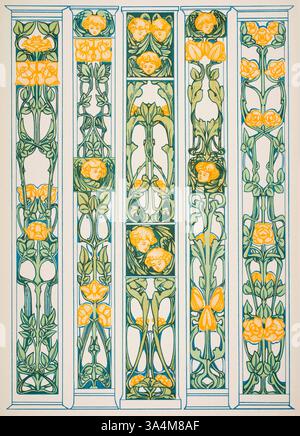 Pilasterfullungen, Pillaster-Säulenfüllungen innen, Entwürfe des kanadischen Künstlers Herbert E. Simpson aus Dekorative Vorbilder XIII, 1902 Stockfoto