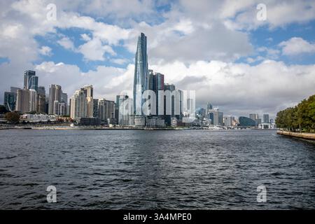 Entwicklung von Barangaroo mit Crown Casino und International Towers Architektur in Sydney. Stockfoto
