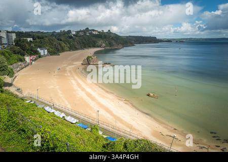 Tenby North Beach in Pembrokeshire, South Wales, Großbritannien. Stockfoto